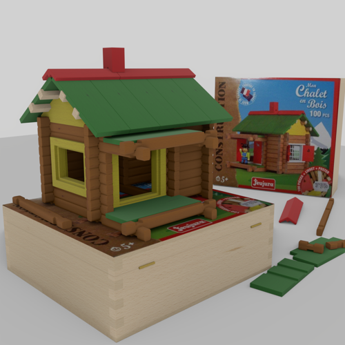 Wooden building game Swiss chalet preview image